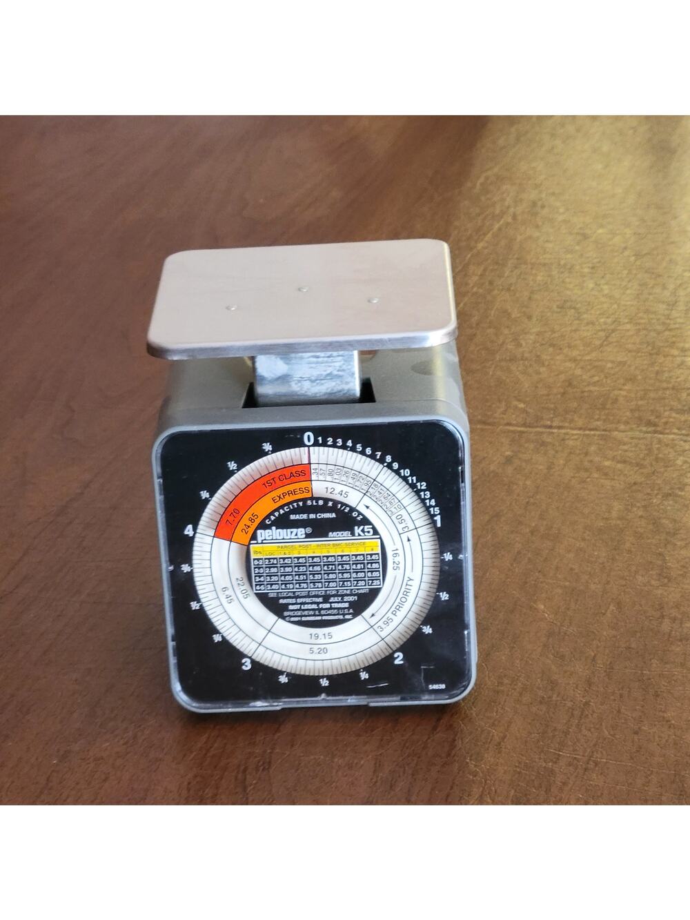 Pelouze Model K5 Tabletop Mechanical Postal Scale Capacity 1/2 oz to 5 lb
